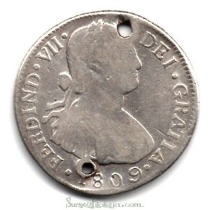 Moneda 1809. 02 Reales Fernando VII (1809-M).GUATEM.BC