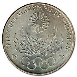 Moneda Alemania 010 Marcos. 1972 Llama Olímpica (D). MBC