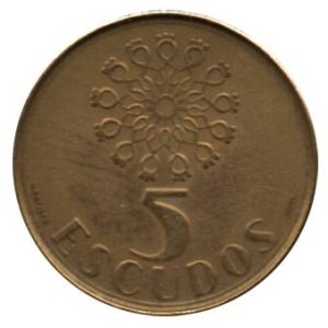 Moneda Portugal  005 escudos 1989 . MBC