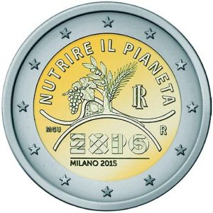 Moneda 2 euros de Italia 2015 EXPO de Milán