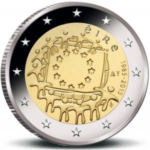 Moneda 2 euros de Irlanda 2015 Tema común Bandera Europea