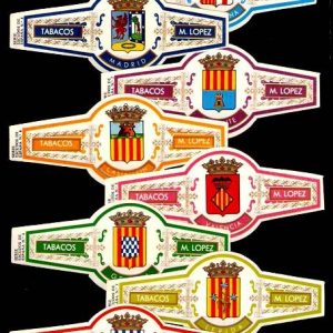 Serie Vitolas M. Lopez. Escudos Provincias. 8 Vitolinas
