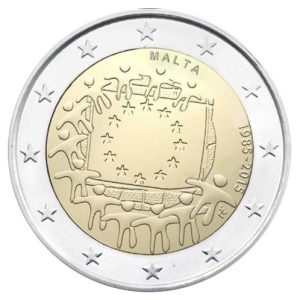 Moneda 2 euros de Malta 2015 Tema común Bandera Europea