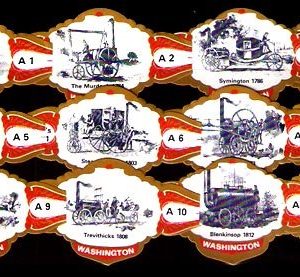 Serie Vitolas Washington. Locomotoras-A Rojo. 12 Vitolas
