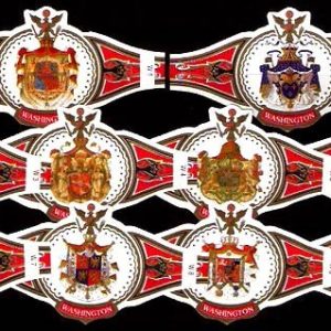 Serie Vitolas Washington. Escudos Armas Rojo. 10 Vitolas