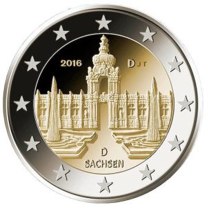Moneda 2 euros Alemania 2016 Bunderländer Sachsen Juego 5 Cecas