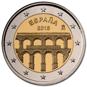 Moneda 2 euros de España 2016 Patrimonio Acueducto Segovia