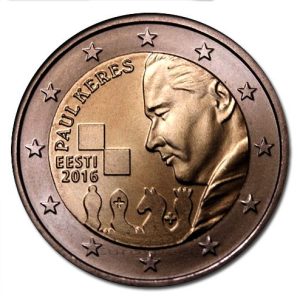 Moneda 2 euros de Estonia 2016 Paul Keres