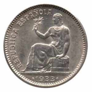 Moneda República 01 peseta 1933*34. SC