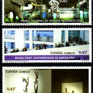 5034-36. Sello Museos Españoles –  Ciencias Naturales, Arte Cont