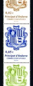 Serie sellos Andorra 413-17. Escudo de Andorra 2014