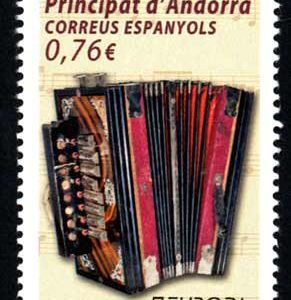 Serie sellos Andorra 420. Serie Europa – Acordeón 2014