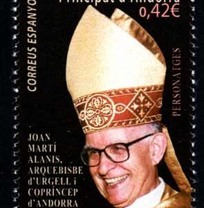 Serie sellos Andorra 434. Joan Martí Alanis 2015