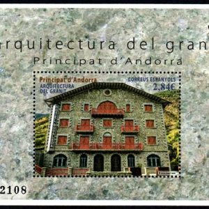 Serie sellos Andorra 436. Arquitectura del Granito 2015