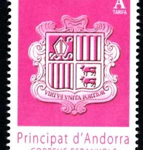 Serie sellos Andorra 439. Escudo de Andorra 2016