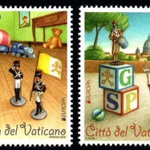 Serie sellos Vaticano 1690-91. Juguetes, serie Europa