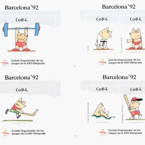 Hojas Recuerdo Barcelona 92 Nº 07-10. Cobi