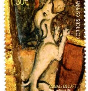 Serie sellos Andorra 440. Animales en el arte 2016