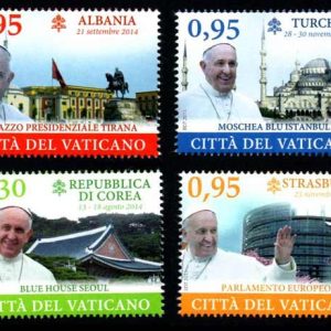 Serie sellos Vaticano 1698-01. Viajes del Papa Francisco