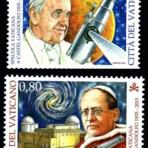 Serie sellos Vaticano 1705-06. Telescopio de Castel Gandolfo