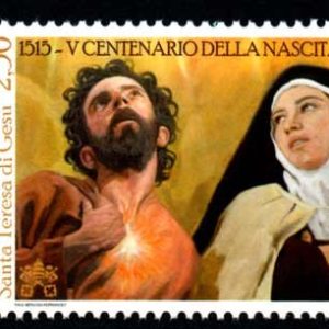 Serie sellos Vaticano 1703. Santa Teresa y San Felipe Neri