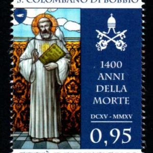 Serie sellos Vaticano 1709. Aniversario San Colombano de Bobbio