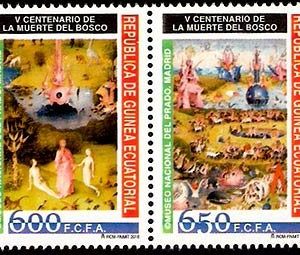 Sellos Guinea Ec. 522/25. V Cent. El Bosco