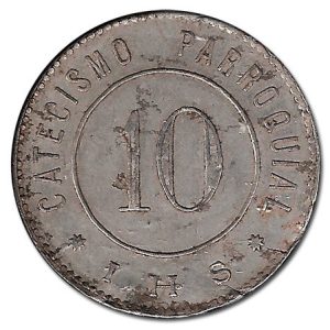 Jetón o Ficha Catecismo 10 Centimos 1920/30 MBC-
