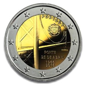 Moneda 2 euros de Portugal 2016 Puente 25 Abril