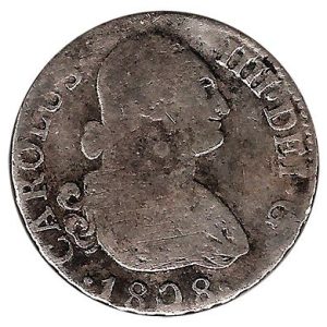 Moneda España Carlos IV 2 Reales Madrid 1808-AI. RC