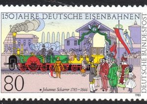 Serie de sellos Alemania ferrocarriles Nº 1096 (**)