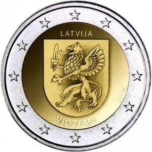 Moneda 2 euros de Letonia 2016 Region Vidzeme