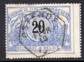 Serie de sellos Bélgica Colis Postaux ferrocarriles Nº 017 (o)