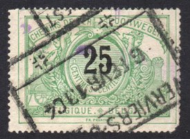 Serie de sellos Bélgica Colis Postaux ferrocarriles Nº 018 (o)