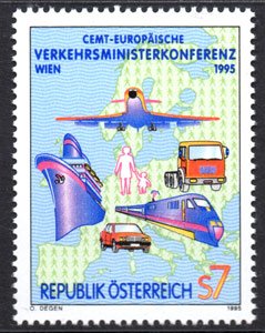 Serie de sellos Austria ferrocarriles Nº 1986 (**)