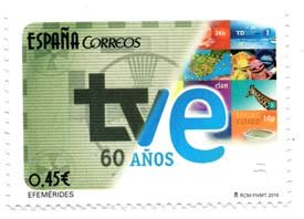 5098. Sello Efemérides. TVE 60 años