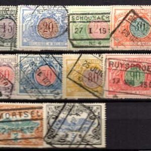 Serie de sellos Bélgica Colis Postaux ferrocarriles Nº 028-42(o)