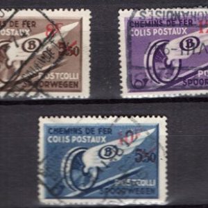 Serie de sellos Bélgica Colis Postaux ferrocarriles Nº 291-93(o)