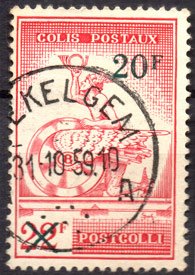 Serie de sellos Bélgica Colis Postaux ferrocarriles Nº 365 (o)
