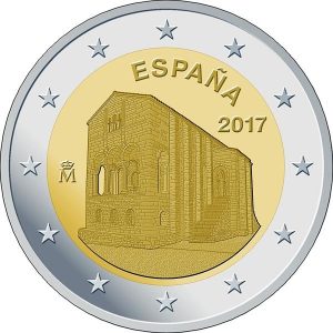 Moneda 2 euros de España 2017 Santa Maria del Naranco, Asturias