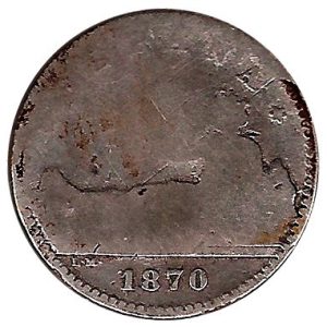 Moneda Gobierno Provisional 0,50 céntimos 1870 (SNM).RC