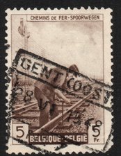 Serie de sellos Bélgica Colis Postaux ferrocarriles Nº 277 (o)
