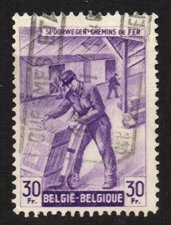 Serie de sellos Bélgica Colis Postaux ferrocarriles Nº 285 (o)