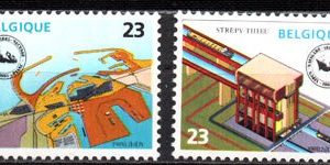 Serie de sellos Bélgica ferrocarriles Nº 2177-8(**)