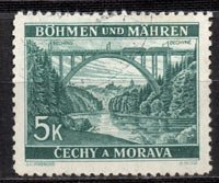 Serie de sellos Bohemia y Moravia ferrocarriles Nº 56 (o)