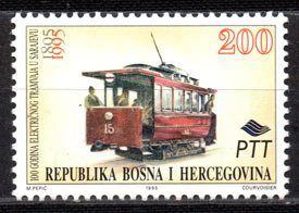 Serie de sellos Bosnia Herzegovina ferrocarriles Nº 165 (**)