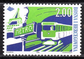 Serie de sellos Bosnia Herzegovina ferrocarriles Nº 273 (**)