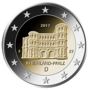 Moneda 2 euros Alemania 2017 Bunderländer Rheinland «Renania» Juego 5 Cecas