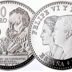 Año 2016. Moneda 30€ Felipe VI – Cervantes