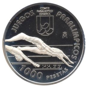 Año 1996. MONEDA PLATA 1000 ptas PROOF. Juegos Paralímpicos
